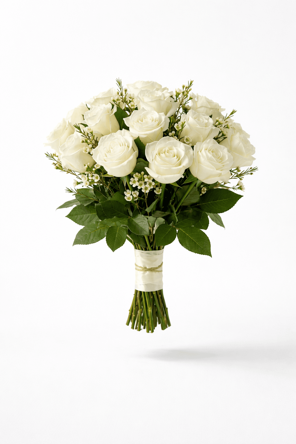 Strauß weißer Rosen